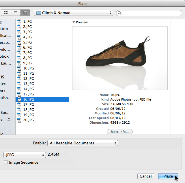 270 degree image of shoe