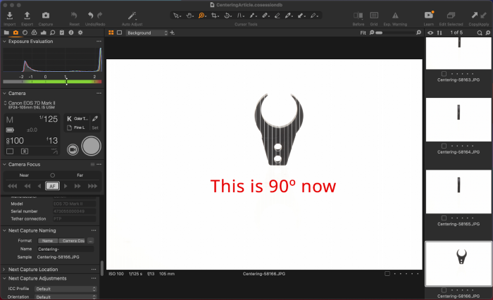 Images captured as seen in Capture One